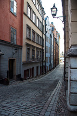 Fototapeta na wymiar old street in European town