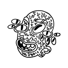 Obraz premium Abstract vector graphic character, space monster and alien