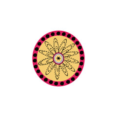 Obraz premium Aboriginal art dots painting icon logo design vector template