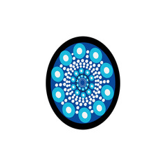 Aboriginal art dots painting icon logo design vector template