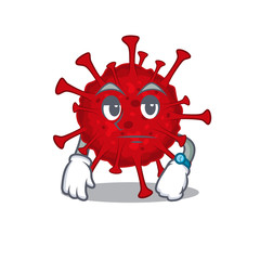 Betacoronavirus on waiting gesture mascot design style