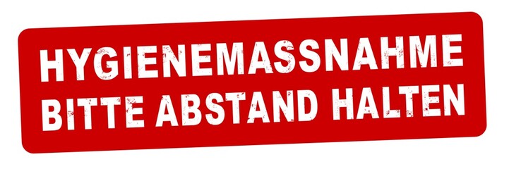 ds24 DiskretionSchild - nlsb1308 NewLongStampBanner nlsb - german banner (deutsch) - Wartezimmer / Hygienemaßnahme - Bitte Abstand halten - Stempel - einfach / rot / Vorlage - 3zu1 xxl g9174