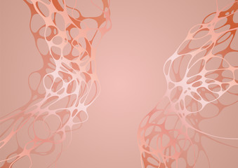 Abstract pink gold Women's Day fluid waves vector background.
