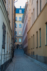 Fototapeta na wymiar coloured houses in old European town 