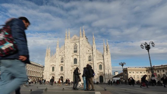 Milan duomo hyperlapse during the afternoon