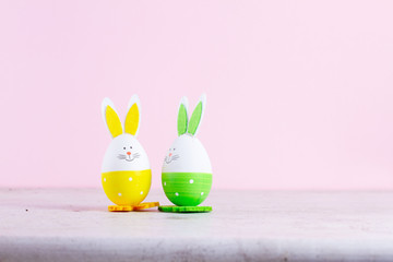 Easter scene with colored eggs