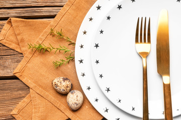 Beautiful table setting for Easter celebration