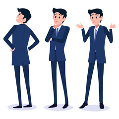 Male Business Character Vector Set. Creation Set body. Business Man Cartoon Character in stylish clothing. Illustration men Office.