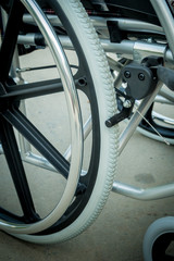 Partial view of wheelchair