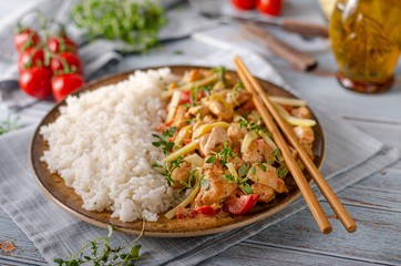 Hot red curry and rice