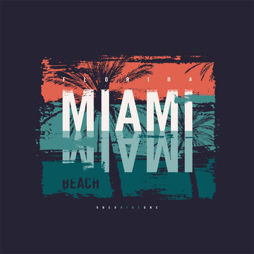 Miami beach vector graphic t-shirt design, poster, print