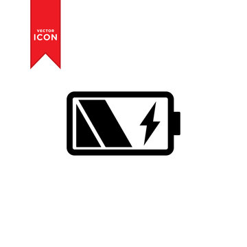 Battery icon vector. Simple design on trendy icon.