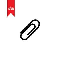 Obraz premium Paper clip icon vector. Flat design style on trendy icon.