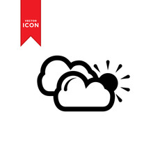  Cloudy icon vector. Cloud symbol. Weather vector illustration. Trendy flat design style on white background.