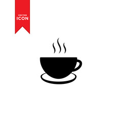 Coffee cup icon vector. Cup of tea icon symbol. Trendy flat design style on white background.