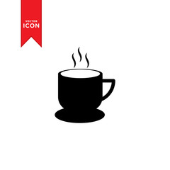 Coffee cup icon vector. Cup of tea icon symbol. Trendy flat design style on white background.