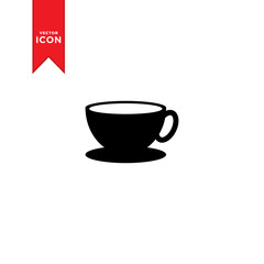 Coffee cup icon vector. Cup of tea icon symbol. Trendy flat design style on white background.