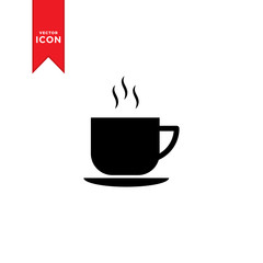 Coffee cup icon vector. Cup of tea icon symbol. Trendy flat design style on white background.
