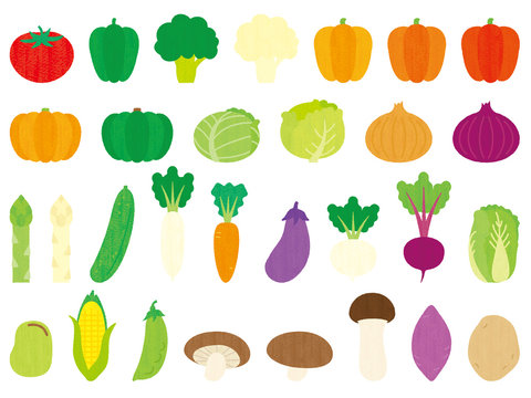 手描き風かわいい野菜セット-Vector vegetables