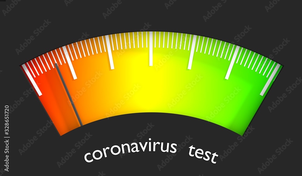 Wall mural coronavirus test. coronavirus virus danger relative illustration. virus epidemic alert. meter read l