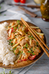 Hot red curry and rice