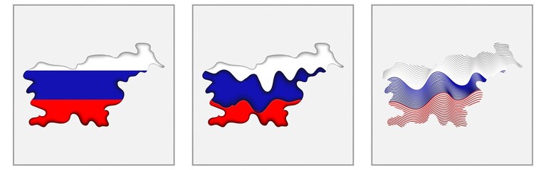Slovenia coloring the map and concept flag. Vector