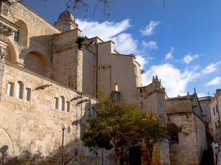 Fototapeta premium The Cathedral of Sassari seen from the side square. Low angle view of old building against sky