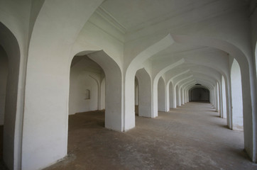 Interior of a building near the Gumbaz, Muslim Mausoleum of Sultan Tipu And His Relatives, Srirangapatna, Karnataka, India