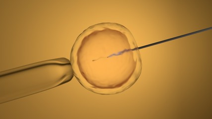 In vitro fertilization, artificial insemination. 3D-rendering.