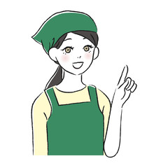 エプロン　女性