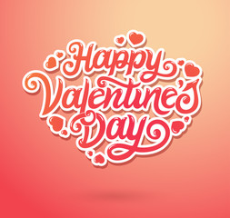 Happy Valentines Day typography vector design for greeting cards and poster. Valentines Day text on a white background. Design template celebration. Vector illustration.