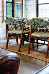 Interior of Scandinavian style dining room background