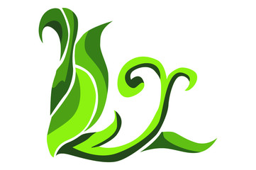 Fototapeta premium Green flora ornament decoration