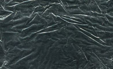 crumpled polyethylene texture on a dark background