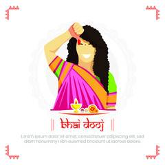 Bhai Dooj Festival Illustration. Indian Festival.  