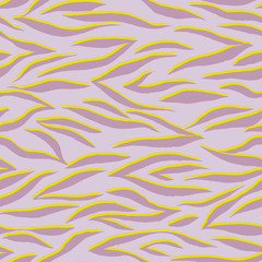 Fototapeta na wymiar Striped pattern. Сurved lines with rough texture. Simple seamless ornament. Animal zebra tiger print.