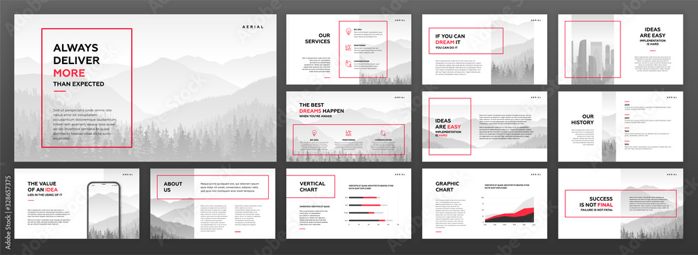 Canvas Prints modern powerpoint presentation templates set. use for modern keynote presentation background, brochu