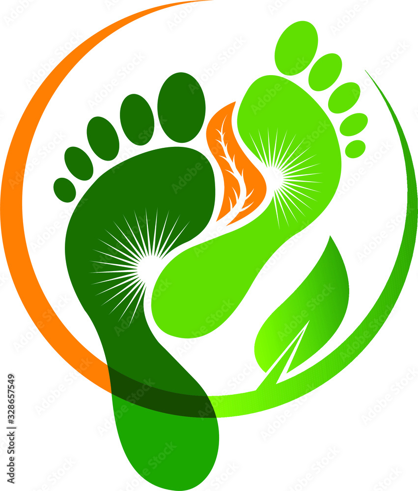 Sticker foot leaf logo