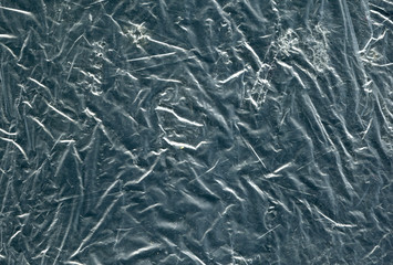 crumpled polyethylene texture on a dark background