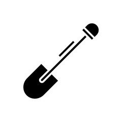 Shovel black icon, concept illustration, vector flat symbol, glyph sign.