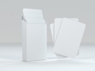Playing cards mockup deck of playing cards isolated in white table 3D rendering illustration