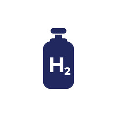 hydrogen tank icon on white
