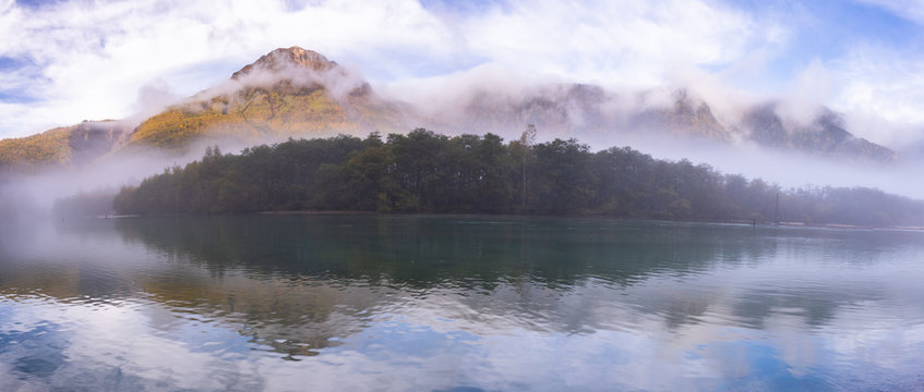 Beautiful scenic landscape view at Kamikochi National Park in the morning © aam460