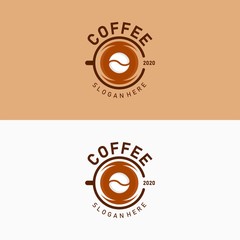 Coffee cup vector logo design template. Vector coffee shop labels