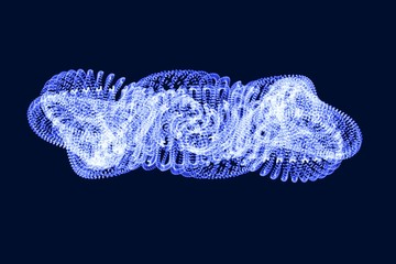 Abstract 3d mesh object. Biological object like a DNA molecule or protein