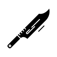 Sporting knife black icon, concept illustration, vector flat symbol, glyph sign.