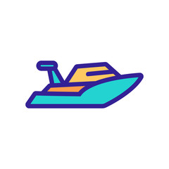 Modern yacht icon vector. Thin line sign. Isolated contour symbol illustration