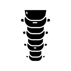 Spine bones black icon, concept illustration, vector flat symbol, glyph sign.