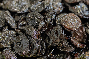 Background and texture of prunes.