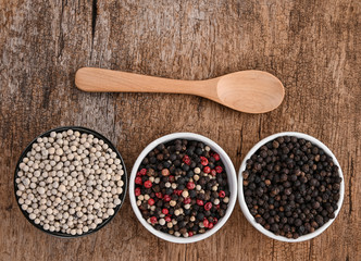 Pepper  on the old wooden